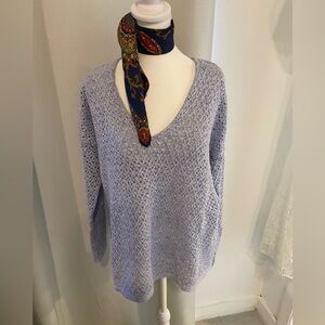 J Jill Elegant Blue Knit Sweater